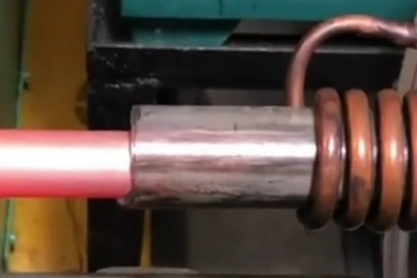 直徑28mm銅棒溫鐓-超音頻感應加熱設備